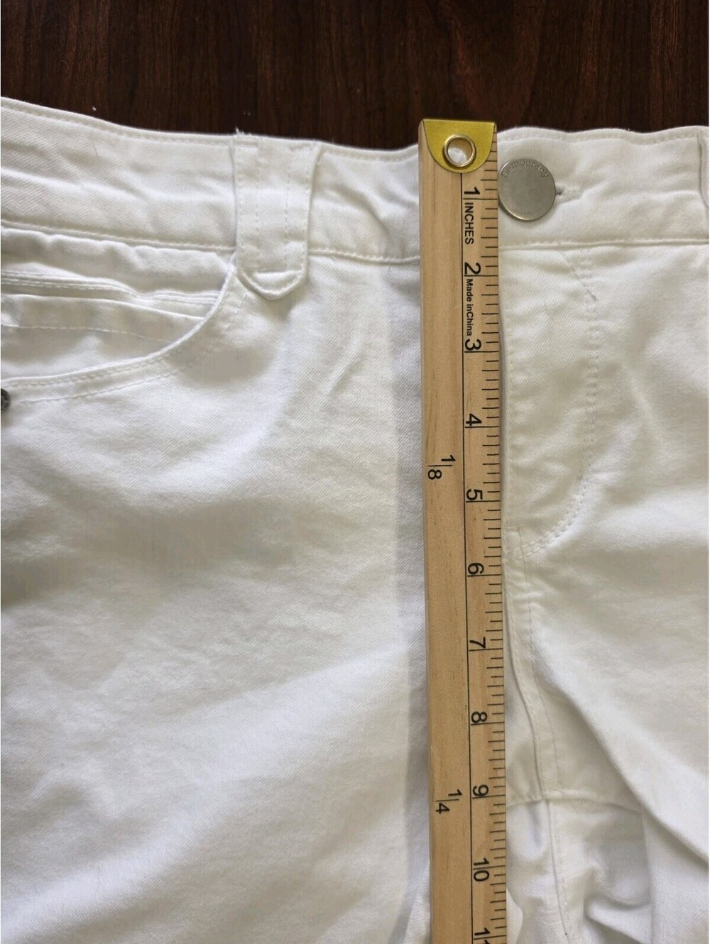 Democracy Absolution White Pants SZ 10 Straight Leg Stretch Tummy Control Casual - Picture 6 of 8